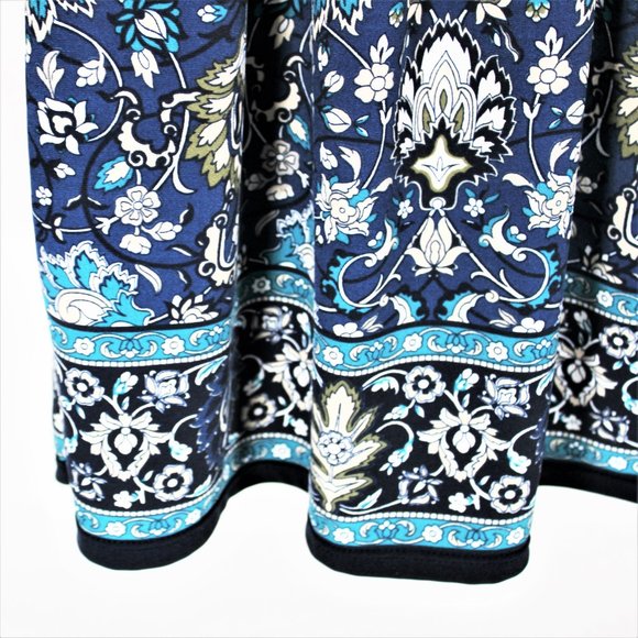 Max Studio | Blue & White BOHO Print Summer Dress - Picture 5 of 7